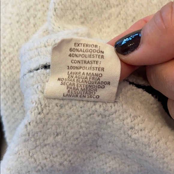 H:  MYSTREE Side Zipper Gray/Cream Light Sweatshirt - Picture 8 of 8